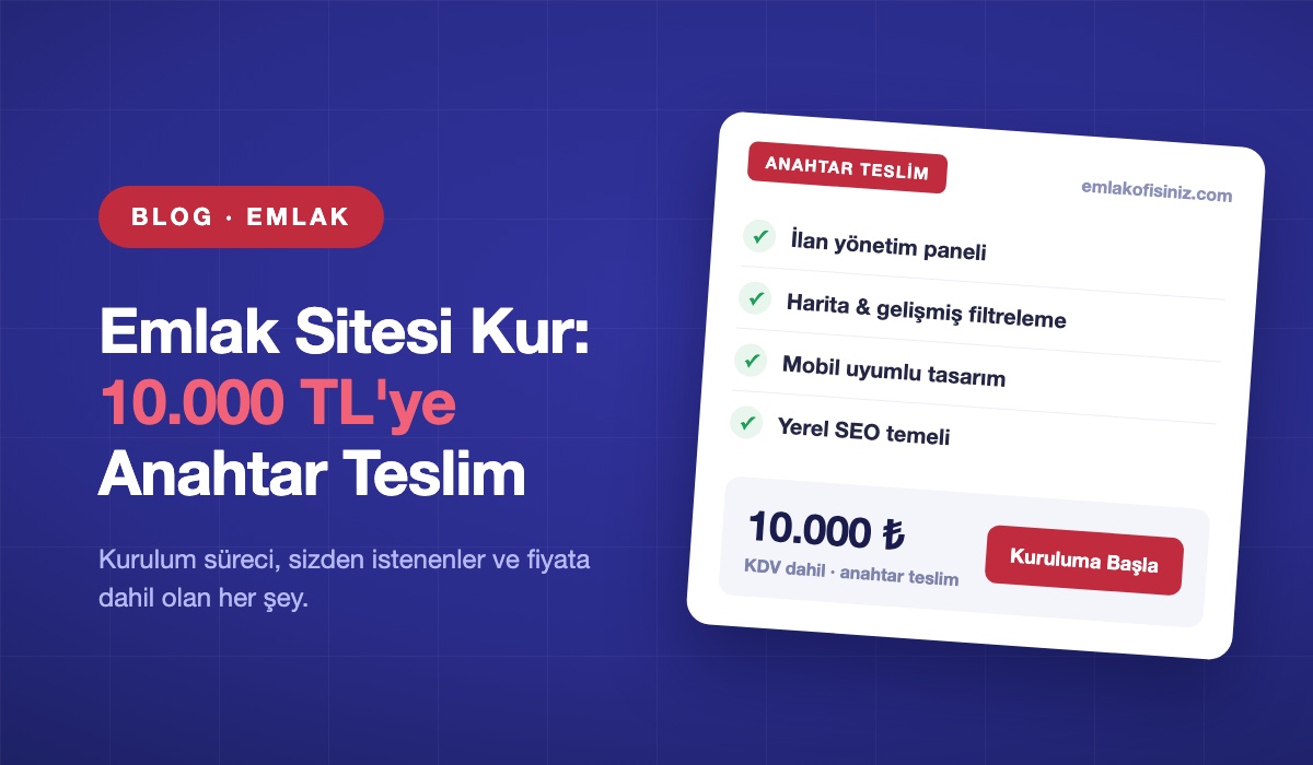 Emlak Sitesi Kur: 10.000 TL'ye Anahtar Teslim Kurulum Rehberi