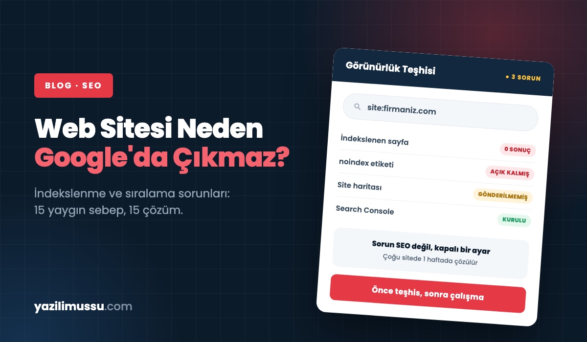 Web Sitesi Neden Google'da Çıkmaz? 15 Yaygın Sebep