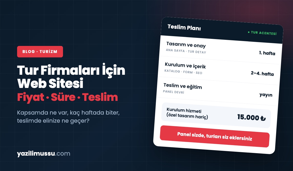 Tur Firmaları İçin Web Sitesi: Fiyat, Süre ve Teslim Rehberi