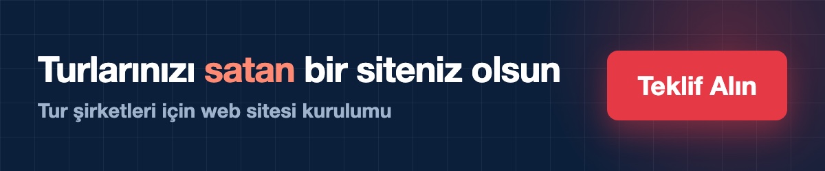 Tur şirketiniz için rezervasyon getiren web sitesi kurulumu — Yazılım Üssü ile iletişime geçin.