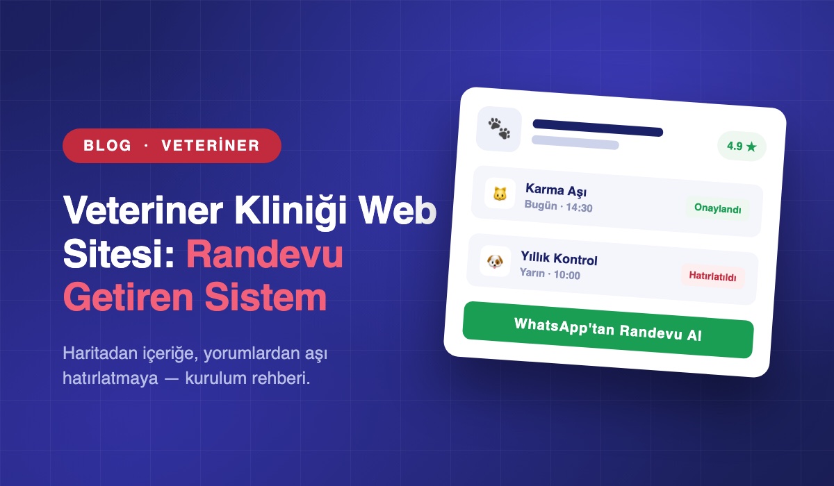 Veteriner Kliniği Web Sitesi: Randevu Getiren Kurulum ve İçerik Rehberi
