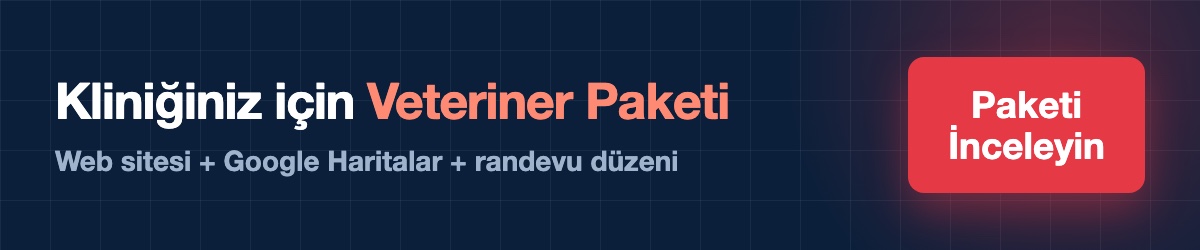Veteriner Kliniği Paketi — web sitesi, Google Haritalar ve randevu düzeni bir arada.