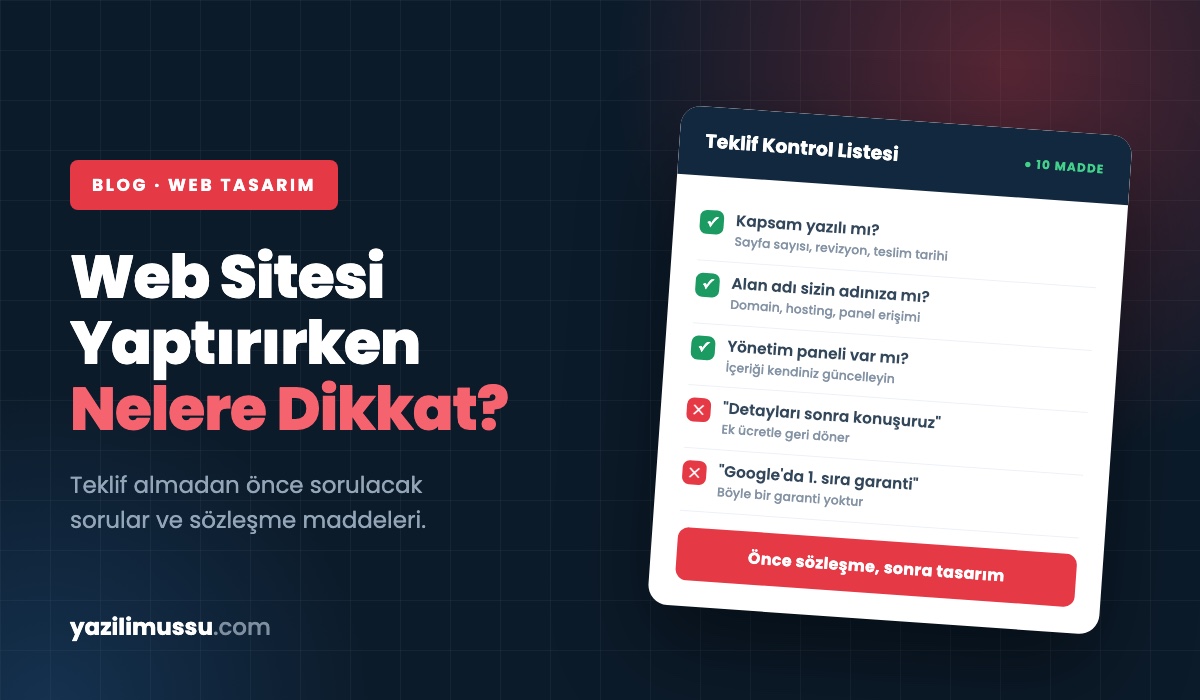 Web Sitesi Yaptırırken Nelere Dikkat Edilmeli?